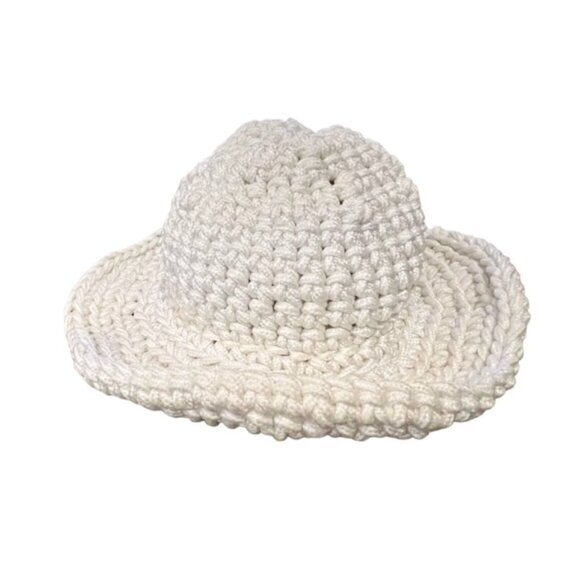 Flip Brim Bucket Style Hat White Rope HANDMADE Nautical‎ Coastal Boat Beach CUTE - Picture 3 of 9